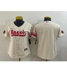 Women's Los Angeles Angels Blank Cream 2022 City Connect Cool Base Stitched Jersey Women's Los Angeles Angels Blank Cream 2022 City Connect Cool Base Stitched Jersey