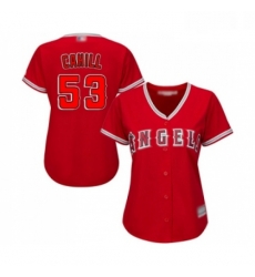 Womens Los Angeles Angels of Anaheim 53 Trevor Cahill Replica Red Alternate Baseball Jersey Womens Los Angeles Angels of Anaheim 53 Trevor Cahill Replica Red Alternate Baseball Jersey