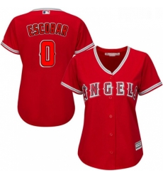 Womens Majestic Los Angeles Angels of Anaheim 0 Yunel Escobar Authentic Red Alternate MLB Jersey Womens Majestic Los Angeles Angels of Anaheim 0 Yunel Escobar Authentic Red Alternate MLB Jersey