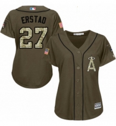 Womens Majestic Los Angeles Angels of Anaheim 27 Darin Erstad Replica Green Salute to Service MLB Jersey Womens Majestic Los Angeles Angels of Anaheim 27 Darin Erstad Replica Green Salute to Service MLB Jersey