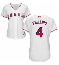 Womens Majestic Los Angeles Angels of Anaheim 4 Brandon Phillips Replica White Home Cool Base MLB Jersey Womens Majestic Los Angeles Angels of Anaheim 4 Brandon Phillips Replica White Home Cool Base MLB Jersey