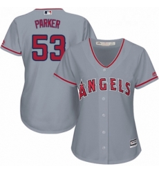 Womens Majestic Los Angeles Angels of Anaheim 53 Blake Parker Replica Grey Road Cool Base MLB Jersey Womens Majestic Los Angeles Angels of Anaheim 53 Blake Parker Replica Grey Road Cool Base MLB Jersey