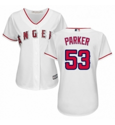 Womens Majestic Los Angeles Angels of Anaheim 53 Blake Parker Replica White Home Cool Base MLB Jersey Womens Majestic Los Angeles Angels of Anaheim 53 Blake Parker Replica White Home Cool Base MLB Jersey