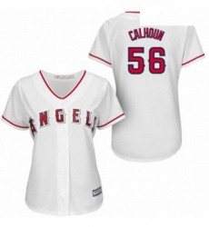 Womens Majestic Los Angeles Angels of Anaheim 56 Kole Calhoun Authentic White Home MLB Jersey Womens Majestic Los Angeles Angels of Anaheim 56 Kole Calhoun Authentic White Home MLB Jersey