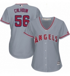 Womens Majestic Los Angeles Angels of Anaheim 56 Kole Calhoun Replica Grey Road Cool Base MLB Jersey Womens Majestic Los Angeles Angels of Anaheim 56 Kole Calhoun Replica Grey Road Cool Base MLB Jersey