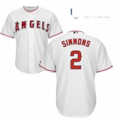 Youth Majestic Los Angeles Angels of Anaheim 2 Andrelton Simmons Replica White Home Cool Base MLB Jersey Youth Majestic Los Angeles Angels of Anaheim 2 Andrelton Simmons Replica White Home Cool Base MLB Jersey