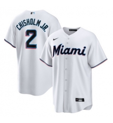 Men Miami Marlins 2 Jazz Chisholm Jr White Cool Base Stitched Jersey Men Miami Marlins 2 Jazz Chisholm Jr White Cool Base Stitched Jersey