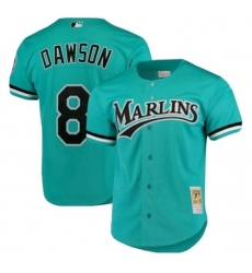 Men Miami Marlins 8 Andre Dawson Teal 1995 Throwback Stitched Baseball Jersey