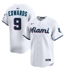 Men Miami Marlins 9 Xavier Edwards White 2024 Home Limited Stitched Baseball Jersey Men Miami Marlins 9 Xavier Edwards White 2024 Home Limited Stitched Baseball Jersey