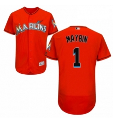 Mens Majestic Miami Marlins 1 Cameron Maybin Orange Alternate Flex Base Authentic Collection MLB Jersey Mens Majestic Miami Marlins 1 Cameron Maybin Orange Alternate Flex Base Authentic Collection MLB Jersey