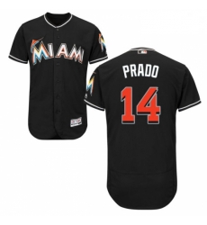 Mens Majestic Miami Marlins 14 Martin Prado Black Alternate Flex Base Authentic Collection MLB Jersey Mens Majestic Miami Marlins 14 Martin Prado Black Alternate Flex Base Authentic Collection MLB Jersey