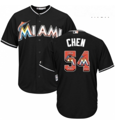 Mens Majestic Miami Marlins 54 Wei Yin Chen Authentic Black Team Logo Fashion Cool Base MLB Jersey Mens Majestic Miami Marlins 54 Wei Yin Chen Authentic Black Team Logo Fashion Cool Base MLB Jersey