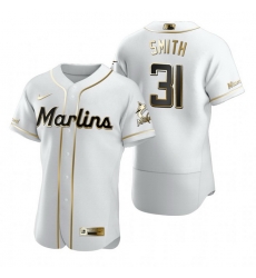 Miami Marlins 31 Caleb Smith White Nike Mens Authentic Golden Edition MLB Jersey Miami Marlins 31 Caleb Smith White Nike Mens Authentic Golden Edition MLB Jersey