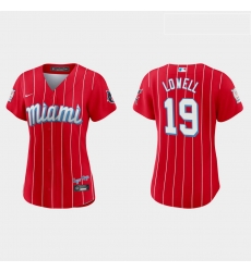 Miami Marlins 19 Mike Lowell Women Nike 2021 City Connect Authentic MLB Jersey Red Miami Marlins 19 Mike Lowell Women Nike 2021 City Connect Authentic MLB Jersey Red