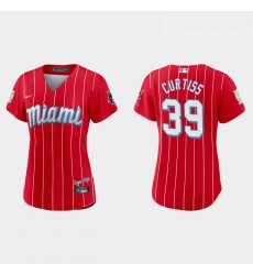 Miami Marlins 39 John Curtiss Women Nike 2021 City Connect Authentic MLB Jersey Red Miami Marlins 39 John Curtiss Women Nike 2021 City Connect Authentic MLB Jersey Red