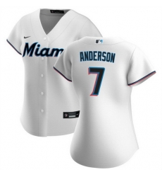 Women Miami Marlins 7 Tim Anderson White Cool Base Stitched Baseball Jersey Women Miami Marlins 7 Tim Anderson White Cool Base Stitched Baseball Jersey