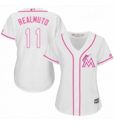 Womens Majestic Miami Marlins 11 J T Realmuto Authentic White Fashion Cool Base MLB Jersey Womens Majestic Miami Marlins 11 J T Realmuto Authentic White Fashion Cool Base MLB Jersey