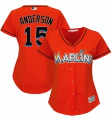 Womens Majestic Miami Marlins 15 Brian Anderson Authentic Orange Alternate 1 Cool Base MLB Jersey Womens Majestic Miami Marlins 15 Brian Anderson Authentic Orange Alternate 1 Cool Base MLB Jersey