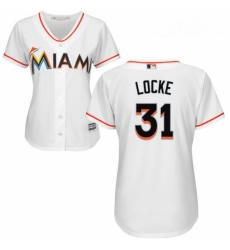 Womens Majestic Miami Marlins 31 Jeff Locke Replica White Home Cool Base MLB Jersey Womens Majestic Miami Marlins 31 Jeff Locke Replica White Home Cool Base MLB Jersey
