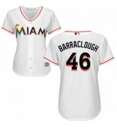 Womens Majestic Miami Marlins 46 Kyle Barraclough Replica White Home Cool Base MLB Jersey Womens Majestic Miami Marlins 46 Kyle Barraclough Replica White Home Cool Base MLB Jersey
