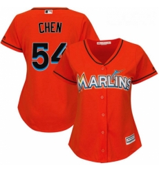 Womens Majestic Miami Marlins 54 Wei Yin Chen Authentic Orange Alternate 1 Cool Base MLB Jersey Womens Majestic Miami Marlins 54 Wei Yin Chen Authentic Orange Alternate 1 Cool Base MLB Jersey