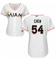 Womens Majestic Miami Marlins 54 Wei Yin Chen Authentic White Home Cool Base MLB Jersey Womens Majestic Miami Marlins 54 Wei Yin Chen Authentic White Home Cool Base MLB Jersey