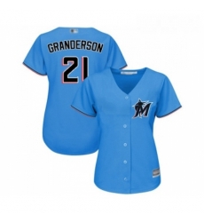 Womens Miami Marlins 21 Curtis Granderson Replica Blue Alternate 1 Cool Base Baseball Jersey Womens Miami Marlins 21 Curtis Granderson Replica Blue Alternate 1 Cool Base Baseball Jersey