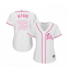 Womens Miami Marlins 38 Jorge Alfaro Replica White Fashion Cool Base Baseball Jersey Womens Miami Marlins 38 Jorge Alfaro Replica White Fashion Cool Base Baseball Jersey