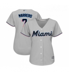 Womens Miami Marlins 7 Deven Marrero Replica Grey Road Cool Base Baseball Jersey Womens Miami Marlins 7 Deven Marrero Replica Grey Road Cool Base Baseball Jersey
