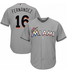 Youth Majestic Miami Marlins 16 Jose Fernandez Replica Grey Road Cool Base MLB Jersey Youth Majestic Miami Marlins 16 Jose Fernandez Replica Grey Road Cool Base MLB Jersey