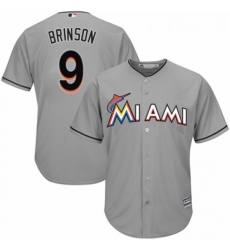 Youth Majestic Miami Marlins 9 Lewis Brinson Replica Grey Road Cool Base MLB Jersey Youth Majestic Miami Marlins 9 Lewis Brinson Replica Grey Road Cool Base MLB Jersey
