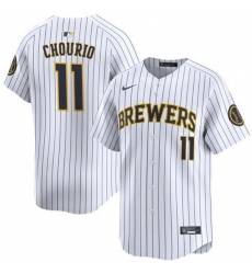 Men Milwaukee Brewers 11 Jackson Chourio White 2024 Alternate Limited Stitched Baseball Jersey Men Milwaukee Brewers 11 Jackson Chourio White 2024 Alternate Limited Stitched Baseball Jersey
