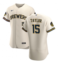 Men Milwaukee Brewers 15 Tyrone Taylor Men Nike Cream Home 2020 Flex Base Player MLB Jersey Men Milwaukee Brewers 15 Tyrone Taylor Men Nike Cream Home 2020 Flex Base Player MLB Jersey