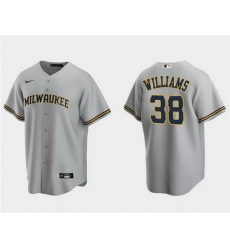 Men Milwaukee Brewers 38 Devin Williams Grey Cool Base Stitched Jersey Men Milwaukee Brewers 38 Devin Williams Grey Cool Base Stitched Jersey