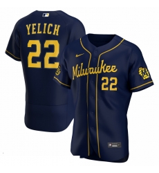 Men Milwaukee Brewers Christian Yelich Men Nike Navy Alternate 2020 Flex Base Player MLB Jersey Men Milwaukee Brewers Christian Yelich Men Nike Navy Alternate 2020 Flex Base Player MLB Jersey