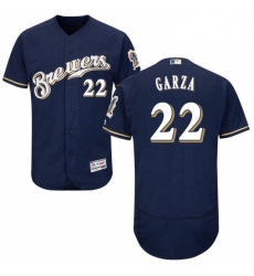 Mens Majestic Milwaukee Brewers 22 Matt Garza Navy Blue Alternate Flex Base Authentic Collection MLB Jersey Mens Majestic Milwaukee Brewers 22 Matt Garza Navy Blue Alternate Flex Base Authentic Collection MLB Jersey