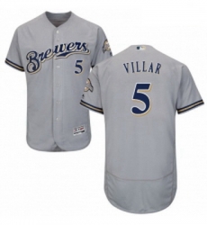Mens Majestic Milwaukee Brewers 5 Jonathan Villar Grey Flexbase Authentic Collection MLB Jersey Mens Majestic Milwaukee Brewers 5 Jonathan Villar Grey Flexbase Authentic Collection MLB Jersey