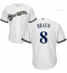 Mens Majestic Milwaukee Brewers 8 Ryan Braun Replica White Home Cool Base MLB Jersey Mens Majestic Milwaukee Brewers 8 Ryan Braun Replica White Home Cool Base MLB Jersey