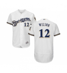 Mens Milwaukee Brewers 12 Alex Wilson White Alternate Flex Base Authentic Collection Baseball Jersey Mens Milwaukee Brewers 12 Alex Wilson White Alternate Flex Base Authentic Collection Baseball Jersey