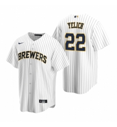 Mens Nike Milwaukee Brewers 22 Christian Yelich White Alternate Stitched Baseball Jersey Mens Nike Milwaukee Brewers 22 Christian Yelich White Alternate Stitched Baseball Jersey