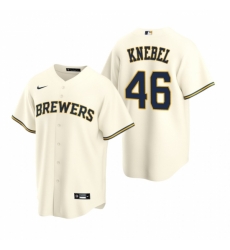 Mens Nike Milwaukee Brewers 46 Corey Knebel Cream Home Stitched Baseball Jersey Mens Nike Milwaukee Brewers 46 Corey Knebel Cream Home Stitched Baseball Jersey
