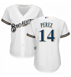 Womens Majestic Milwaukee Brewers 14 Hernan Perez Authentic Navy Blue Alternate Cool Base MLB Jersey Womens Majestic Milwaukee Brewers 14 Hernan Perez Authentic Navy Blue Alternate Cool Base MLB Jersey