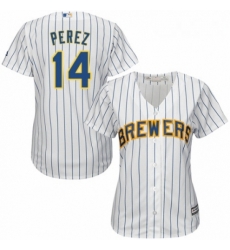 Womens Majestic Milwaukee Brewers 14 Hernan Perez Replica White Home Cool Base MLB Jersey Womens Majestic Milwaukee Brewers 14 Hernan Perez Replica White Home Cool Base MLB Jersey