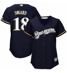 Womens Majestic Milwaukee Brewers 18 Eric Sogard Authentic White Alternate Cool Base MLB Jersey Womens Majestic Milwaukee Brewers 18 Eric Sogard Authentic White Alternate Cool Base MLB Jersey