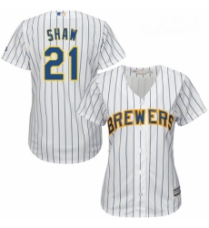 Womens Majestic Milwaukee Brewers 21 Travis Shaw Authentic White Alternate Cool Base MLB Jersey Womens Majestic Milwaukee Brewers 21 Travis Shaw Authentic White Alternate Cool Base MLB Jersey