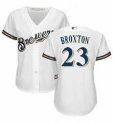 Womens Majestic Milwaukee Brewers 23 Keon Broxton Authentic Navy Blue Alternate Cool Base MLB Jersey Womens Majestic Milwaukee Brewers 23 Keon Broxton Authentic Navy Blue Alternate Cool Base MLB Jersey