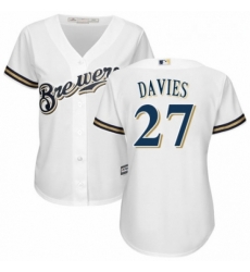 Womens Majestic Milwaukee Brewers 27 Zach Davies Replica Navy Blue Alternate Cool Base MLB Jersey Womens Majestic Milwaukee Brewers 27 Zach Davies Replica Navy Blue Alternate Cool Base MLB Jersey