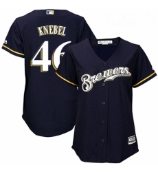 Womens Majestic Milwaukee Brewers 46 Corey Knebel Authentic Navy Blue Alternate Cool Base MLB Jersey Womens Majestic Milwaukee Brewers 46 Corey Knebel Authentic Navy Blue Alternate Cool Base MLB Jersey