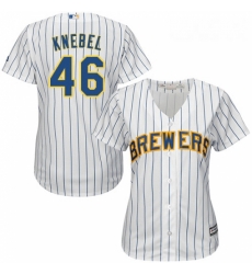 Womens Majestic Milwaukee Brewers 46 Corey Knebel Authentic White Alternate Cool Base MLB Jersey Womens Majestic Milwaukee Brewers 46 Corey Knebel Authentic White Alternate Cool Base MLB Jersey
