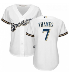 Womens Majestic Milwaukee Brewers 7 Eric Thames Authentic White Home Cool Base MLB Jersey Womens Majestic Milwaukee Brewers 7 Eric Thames Authentic White Home Cool Base MLB Jersey